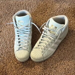 Adidas Gold-Accented White Sneakers